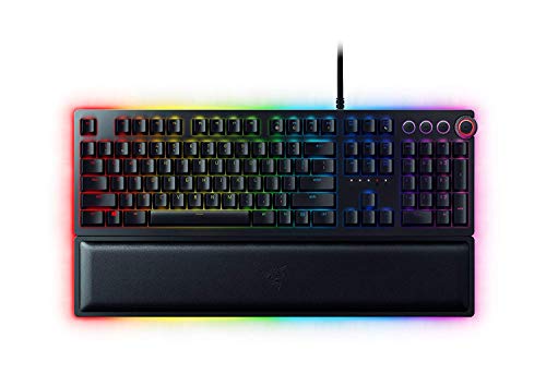 Razer Huntsman Elite (Purple Switch) - Gaming Tastatur mit opto-mechanischen Schaltern (Drehregler, beleuchteter Handballenablage, RGB Chroma) QWERTY US-Layout | Schwarz von Razer