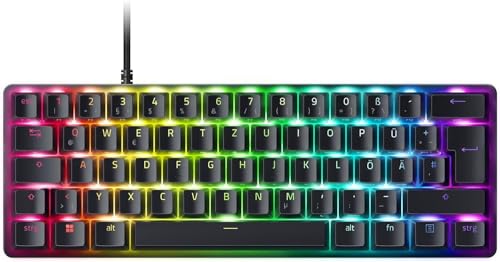 Razer Huntsman Mini (Analog Switch) - Kompakte 60% Gaming Tastatur (Analoge Switches, Doubleshot PBT-Tastenkappen, Abnehmbares USB-C Kabel) QWERTZ DE-Layout | Schwarz von Razer