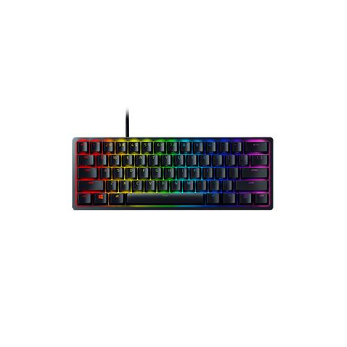 Razer Huntsman Mini 60% Gaming Keyboard - Linear Optical Switch - Doubleshot PBT Keycaps - Chroma RGB Lighting - German Layout - Black von Razer