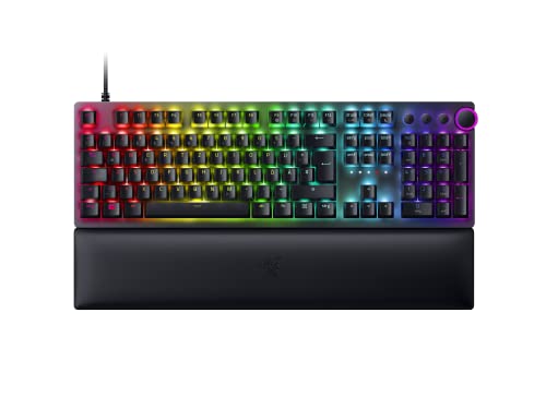 Razer Huntsman V2 (Purple Switch) - Praktisch latenzfreie optische Gaming-Tastatur (Handballenauflage, 4 Medientasten, Doubleshot PBT-Tastenkappen) QWERTZ| DE-Layout, Schwarz von Razer