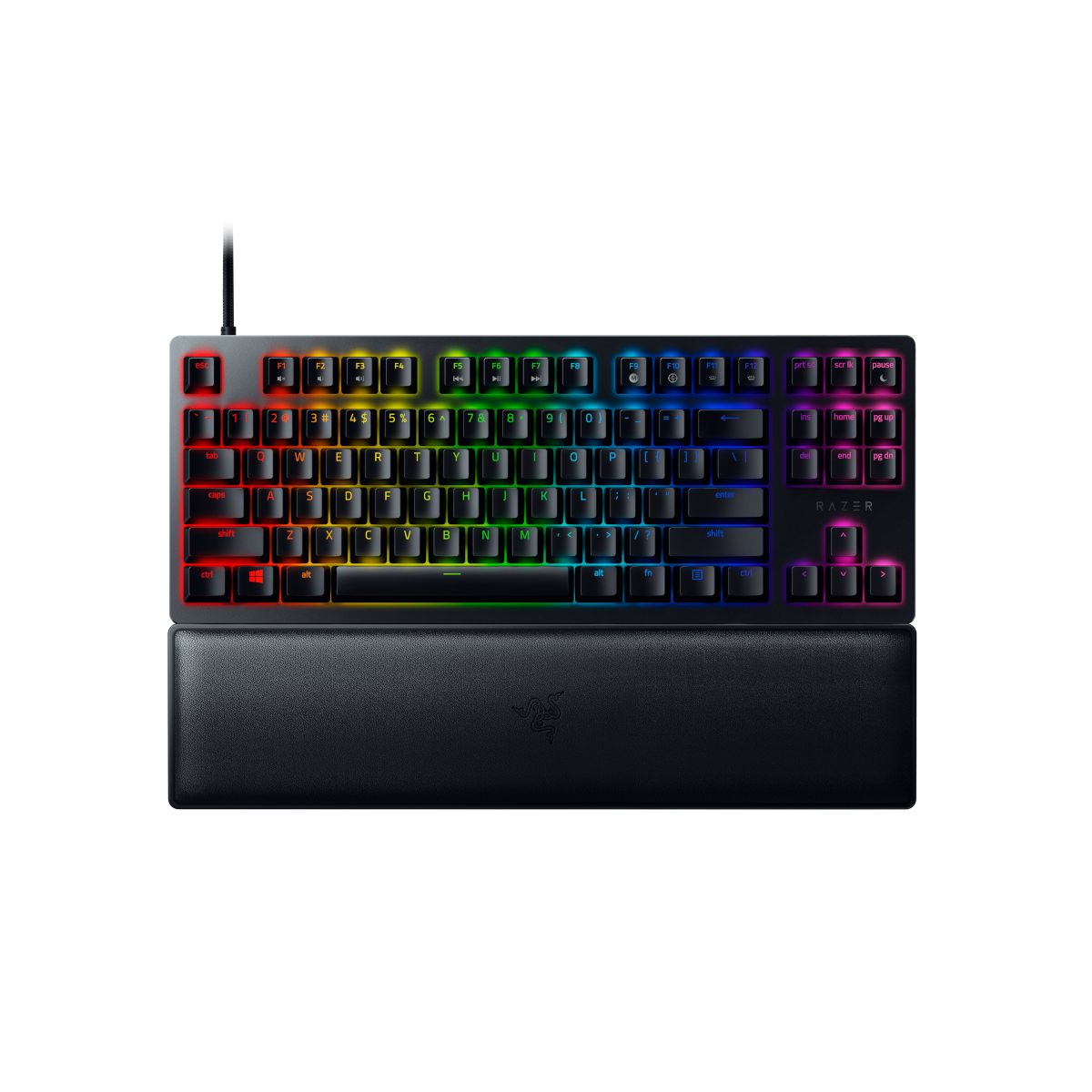 Razer Huntsman V2 TKL Gaming Tastatur (lila Switches) - optische Gaming Tastatur, clicky Purple Switches, Chroma RGB, deutsches Layout (QWERTZ) von Razer