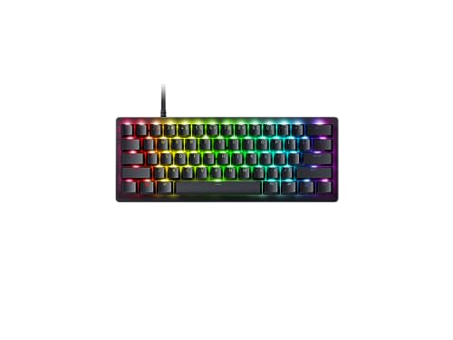 Razer Huntsman V3 Pro Mini - 60% analoge, optische E-Sporttastatur (Digitales Multifunktionslenkrad und dedizierte Steuertasten, Zweischichtige PBT-Tasten) SE-Layout | Schwarz von Razer