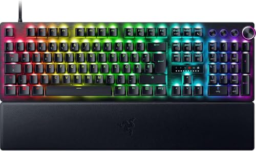 Razer Huntsman V3 Pro - Analoges optisches E-Sport-Keyboard Snap Tap & Rapid Trigger (Schnellfeuer-Modus, Multifunktionaler Drehregler, Doubleshot-PBT-Tastenkappen) DE-Layout | Schwarz von Razer