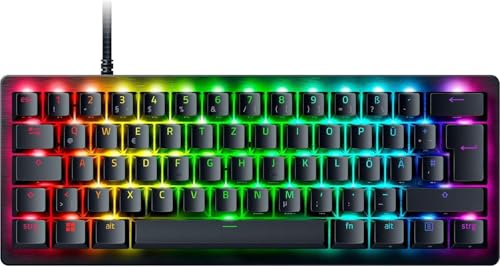 Razer Huntsman V3 Pro Mini - Analoge optische E-Sport-Tastatur im 60% Format Snap Tap & Rapid Trigger (Schnell-Feuer Modus, Mehrzweck Tasten, Doubleshot-PBT-Tastenkappen) DE-Layout | Schwarz von Razer