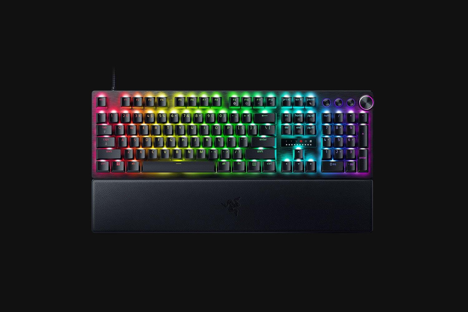 Razer Huntsman V3 Pro - Tastatur - full size - mit LED array indicator - Hintergrundbeleuchtung - USB-C - QWERTZ - Deutsch - Tastenschalter: Razer Analog Optical Switches (Gen-2) (RZ03-04970400-R3G1) von Razer