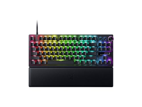 Razer Huntsman V3 Pro Tenkeyless – TKL analoge optische Esport-Tastatur mit Schnappverschluss und Schnellauslösemodus (Onboard-Anpassungen, Multifunktions-Rad und spezielle Steuertasten) UK-Layout, von Razer