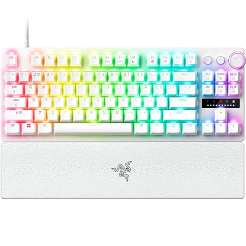 Razer Huntsman V3 Pro Tenkeyless - Analog Optical E-Sports PC-Keyboard Snap Tap & Rapid Trigger (Multifunktionsrad mit 2 dedizierten Tasten, PBT-Tasten) QWERTY US-Layout | Weiß von Razer