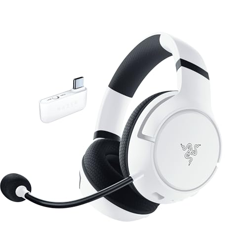 Razer Kaira HyperSpeed - Kabelloses Multiplattform-Gaming-Headset für Xbox (HyperSpeed Wireless, Triforce 50-mm-Treiber, HyperClear Kardioiden-Mik, FlowKnit Memory Foam Ohrpolster) Weiß von Razer