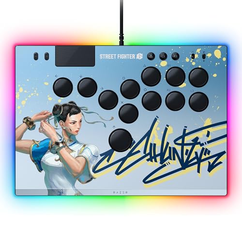 Razer Kitsune - Optischer All-Button-Arcade-Controller für PS5 und PC (Layout mit 4 präzisen Bewegungstasten, Flache lineare optische Switches von Razer, Dünnes, portables Gehäuse) Chun-Li Ed. von Razer