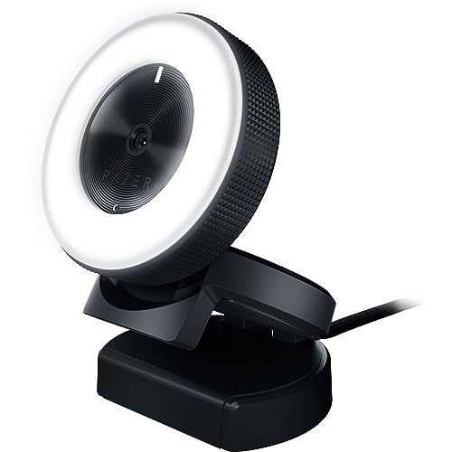 Razer Kiyo - Streaming-Kamera mit Ring-Beleuchtung (USB Webcam, HD-Video 720p, 60 FPS, kompatibel mit Open Broadcaster Sofware, Xsplit, Autofokus, Kamera-Clip, Stativ-Anschluss) von Razer