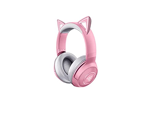 Razer Kraken Bluetooth Kitty Edition - Kabelloses Bluetooth-Gaming-Headset (Chroma-RGB, Internes Mikrofon, 40-mm-Treiber, Ohrmuschel-Bedienelemente) Quartz Pink von Razer