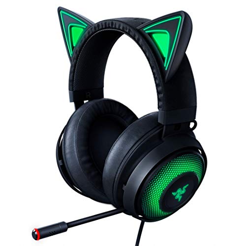 Razer Kraken Kitty - USB PC-Gaming Headset mit THX Surround Sound - Chroma RGB Ohren-Beleuchtung (einziehbares Geräuschunterdrückungs-Mikrofon - leichter Aluminiumrahmen) Schwarz von Razer