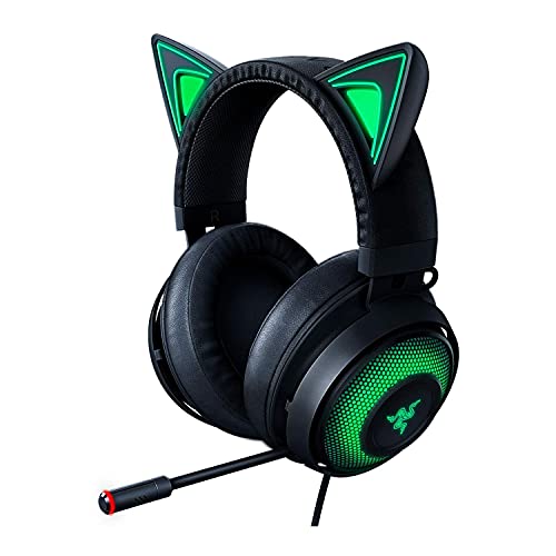 Razer Kraken Kitty - USB PC-Gaming Headset mit THX Surround Sound - Chroma RGB Ohren-Beleuchtung (einziehbares Geräuschunterdrückungs-Mikrofon - leichter Aluminiumrahmen) Schwarz von Razer