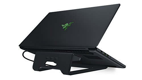 Razer Laptop-Ständer Chroma: anpassbare Chroma-RGB-Beleuchtung – ergonomisches Design – Konstruktion aus eloxiertem Aluminium – 3X Port USB 3.0 Hub – Mattschwarz von Razer