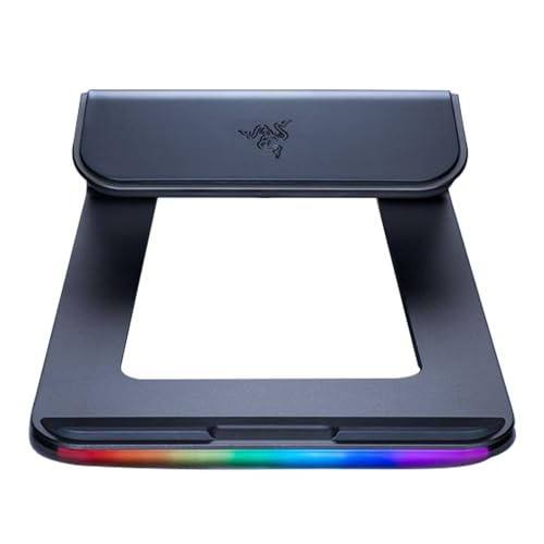 Razer Laptop Stand Chroma - Laptop-Ständer mit Razer RGB Chroma-Beleuchtung - USB 3.0-Hub mit 3 Anschlüssen (18 Grad Neigungswinkel, Aluminium und ergonomisches Design) Schwarz von Razer