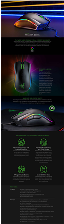 Razer Mamba - Maus - Für Rechtshänder - Laser - kabelgebunden - USB (RZ01-02560100-R3M1) von Razer
