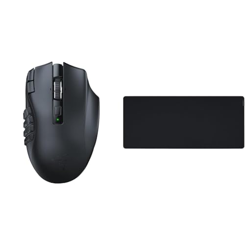 Razer Naga V2 HyperSpeed - Ergonomische Kabellose MMO Gaming Maus & Gigantus V2 XXL - Weiches Gaming-Mauspad für schnelle Spielstile und optimale Kontrolle von Razer