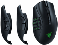 Razer Naga V2 Pro - Maus - MMO, HyperScroll Pro wheel, gaming - ergonomisch - Für Rechtshänder - optisch - 20 Tasten - kabellos, kabelgebunden - Bluetooth, 2,4 GHz, USB-C (RZ01-04400100-R3G1) von Razer