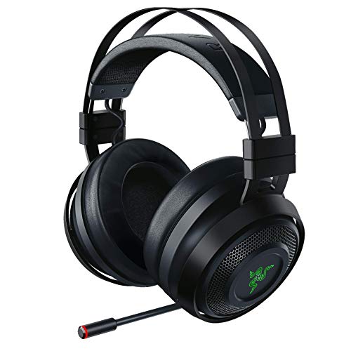 Razer Nari Ultimate Wireless 7.1 Surround Sound Gaming Headset: THX Audio & Haptic Feedback – Automatisch einstellbares Kopfband – Chroma RGB – einziehbares Mikrofon – für PC, PS4, PS5 – Schwarz von Razer