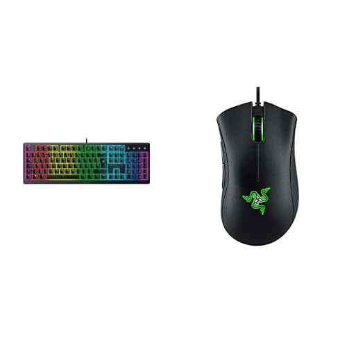 Razer Ornata V3 + DeathAdder Essential (2021) Bundle - Flache Mecha-Membran-Gaming Tastatur & Razer DeathAdder Kabelgebundene Gaming-Maus mit Optischem Sensor mit 6400 DPI | Schwarz von Razer