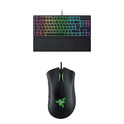 Razer Ornata V3 Tenkeyless + Razer DeathAdder Essential (2021) Bundle - Kompakte Flache Gaming-Tastatur + Razer DeathAdder Kabelgebundene Gaming-Maus Optischem Sensor mit 6400 DPI | Schwarz von Razer
