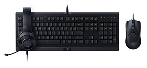 Razer Power Up Bundle – Esports-Spielset bestehend aus einer Cynosa Lite Tastatur (Qwertz DE-Layout), einer Viper-Maus und einem Kraken X Lite Kopfhörer, Schwarz von Razer