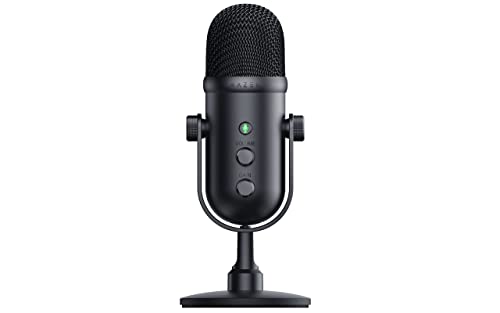 Razer Seiren V2 Pro - Professionelles USB-Mikrofon für Streamer (Dynamisches 30-mm-Mikrofon, Analoger Verstärkungsbegrenzer, Integrierter Stopfdämpfer Und Windschutz) Schwarz von Razer