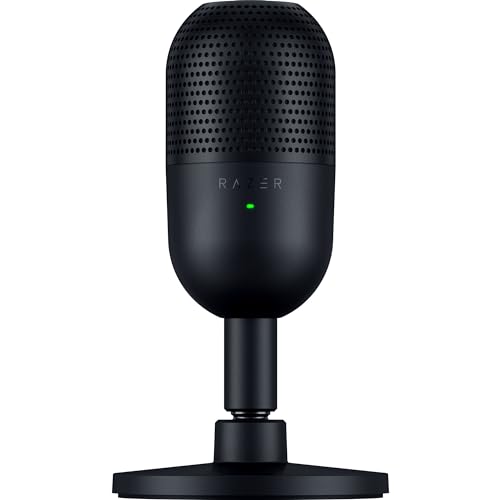 Razer Seiren V3 Mini - Ultrakompaktes USB-Mikrofon (14mm Supernieren Kondensatormikrofon, Tap-to-Mute-Sensor mit LED-Anzeige, integrierter Stoßdämpfer, Plug-and-Play Design) Schwarz von Razer
