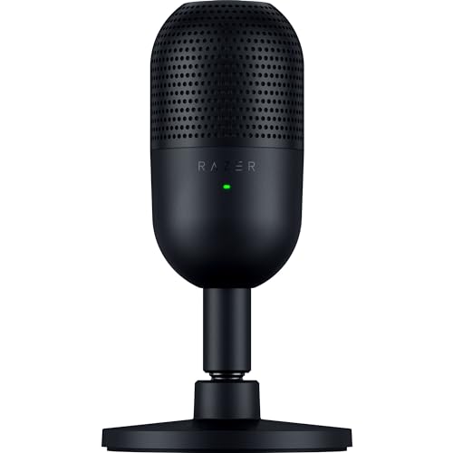 Razer Seiren V3 Mini - Ultrakompaktes USB-Mikrofon (14mm Supernieren Kondensatormikrofon, Tap-to-Mute-Sensor mit LED-Anzeige, integrierter Stoßdämpfer, Plug-and-Play Design) Schwarz von Razer