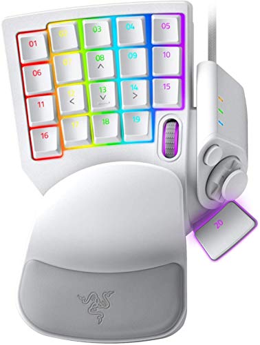 Razer Tartarus Pro Mercury - Gaming Keypad (Gamepad mit analog-optischen Tasten, 32 programmierbare Tasten, anpassbarer Auslösepunkt, Profile, Handballenauflage, RGB Chroma Beleuchtung) Weiß von Razer