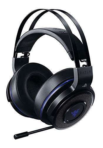 Razer Thresher für PlayStation - Wireless Gaming Headset für PS4, PS5 und PC (Kabellose Kopfhörer, 16 Stunden Akku-Laufzeit, On-Headset-Steuerung, Kunstleder-Ohrpolster) Schwarz-Blau von Razer