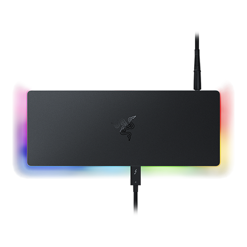 Razer Thunderbolt™ 4 Dock Chroma - Black - Universal Thunderbolt™ 4 dock with 10 ports for maximum connectivity - Connectivity to Maximize Your Setup - Future-proof and Backwards-compatible - Pass-through Charging von Razer