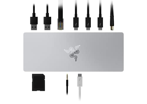 Razer Thunderbolt 4 Dock: 10 Ports in 1 - Dual 4K oder Single 8K Output - USB A und C Hub, 2.5GbE Thunderbolt 3, Mac und PC kompatibel - Thunderbolt 4 Zertifiziert - Passthrough Charging - Mercury Razer Thunderbolt 4 Dock: 10 Ports in 1 - Dual 4K oder Single 8K Output - USB A und C Hub, 2.5GbE Thunderbolt 3, Mac und PC kompatibel - Thunderbolt 4 Zertifiziert - Passthrough Charging - Mercury von Razer