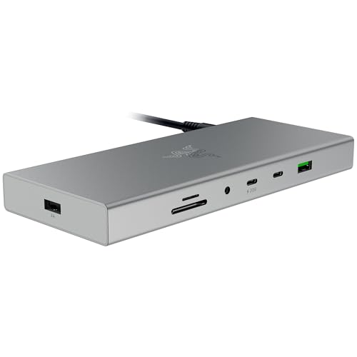 Razer USB 4 Dock - High-Speed-Dock für Gaming und Produktivität - 14-Port - Dual-Display-Unterstützung, Geräteaufladung (3X USB-C, 5X USB-A, HDMI, Gigabit Ethernet, 3.5mm Audio) Mercury von Razer