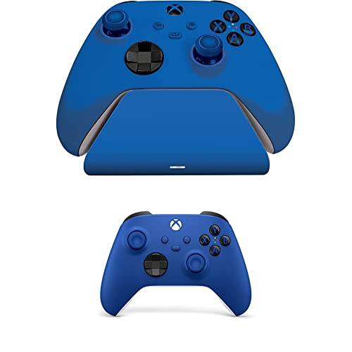 Razer Universelle Schnellladestation für Xbox mit Xbox Wireless Controller (Universelle Kompatibilität, Magnetkontaktsystem, Passend zu jedem Xbox-Controller, Einhändige Navigation) Shock Blue von Razer