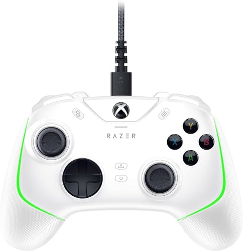 Razer Wolverine V2 Chroma - kabelgebundener voll anpassbarer Xbox Series X|S Controller mit RGB-Beleuchtung (6 Multifunktionstasten, austauschbare Stick-Kappen, Hair-Trigger-Modus) Weiß von Razer