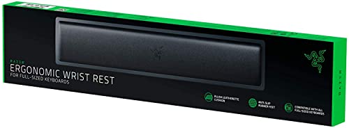 Razer Wrist Rest - Ergonomische Handballenauflage für Gaming Tastaturen im Full-Size-Format (Polsterung aus Memory-Schaumstoff, bezogen mit weichem Kunstleder) Schwarz von Razer