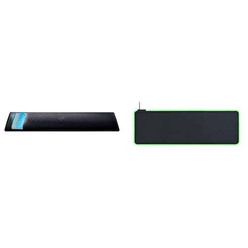 Razer Wrist Rest Pro - Ergonomische Handballenauflage für Gaming Tastaturen im Full-Size-Format mit Kältegel Schwarz & Goliathus Extended Chroma - Extra große weiche XXL Gaming Maus-Matte von Razer