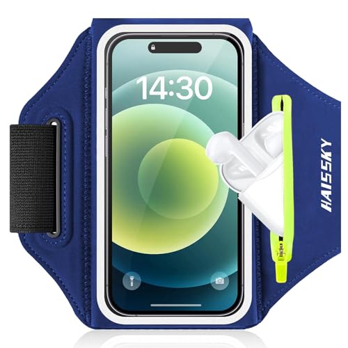 Handytasche Joggen mit Kopfhörertasche, RAZOBWS Armband Handy Arm Strap Band Hülle für iPhone 15 14 13 12 Pro Max Galaxy S24 S23 Ultra wasserdichter Gürtel mit verstellbarem 17,2 cm (6,8 Zoll) von Razobws