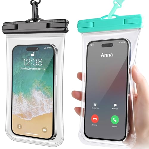 Razobws 2 Stück wasserdichte Handyhülle, IPX8 Reise Gadgets und Urlaub Must Haves, Wasserfeste Wasserdichter Beutel für Travel Schwimmen Wasserdicht für iPhone 15 14 13 12 Pro Max Galaxy Razobws 2 Stück wasserdichte Handyhülle, IPX8 Reise Gadgets und Urlaub Must Haves, Wasserfeste Wasserdichter Beutel für Travel Schwimmen Wasserdicht für iPhone 15 14 13 12 Pro Max Galaxy von Razobws