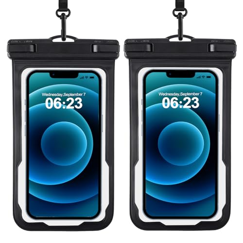 Razobws 2 Stück wasserdichte Handyhülle, IPX8 Reise Gadgets und Urlaub Must Haves, Wasserfeste Wasserdichter Beutel für Travel Schwimmen Wasserdicht für iPhone 15 14 13 12 Pro Max Galaxy Razobws 2 Stück wasserdichte Handyhülle, IPX8 Reise Gadgets und Urlaub Must Haves, Wasserfeste Wasserdichter Beutel für Travel Schwimmen Wasserdicht für iPhone 15 14 13 12 Pro Max Galaxy von Razobws