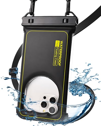 Wasserdichte Handytasche, schwimmend, [3D klare, weiche Kanten] IP68 wasserdichte Handyhülle – iPhone 16/15/14/13 Pro Max, Samsung 24/23/22 Ultra Google Up 7,5 Zoll – abnehmbares Umhängeband – von Razobws