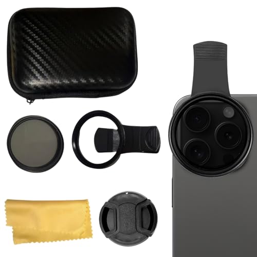 Cpl Filter, 52mm Polarisationsfilter Handy, Polfilter, mit Objektivclip, Reißverschlusstasche und Reinigungstuch, Passend für iPhone, Samsung, Android Smartphones von Rbleote