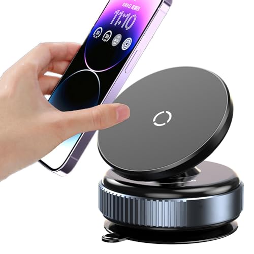 Rbleote Magnet Handyhalter Autohalterung Kompatibel Suction Cup Phone Holder Vakuum Handyhalterung, 360° Drehbare für Auto Metall Spiegel Küche Glas Wand (Schwarz) von Rbleote