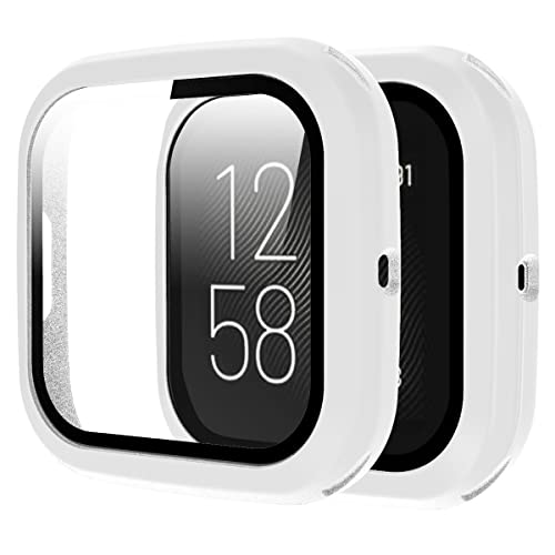 Rc-Z Schutzhülle für Fitbit Versa 2, harte matte PC-Displayschutzfolie Full Around Frame Bumper Full Face Screen Cover Schutzhülle für Fitbit Versa 2 Smartwatch, Weiß von Rc-Z