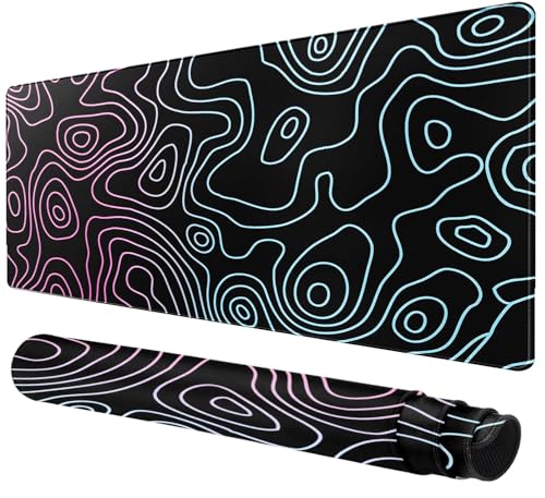 Rcege Großer Mauspad für Schreibtisch - 800x400mm Gaming-Mauspad mit genähten Kanten, Nicht rutschender Unterlage, Schreibtischmatte für Tastatur und Maus von Rcege