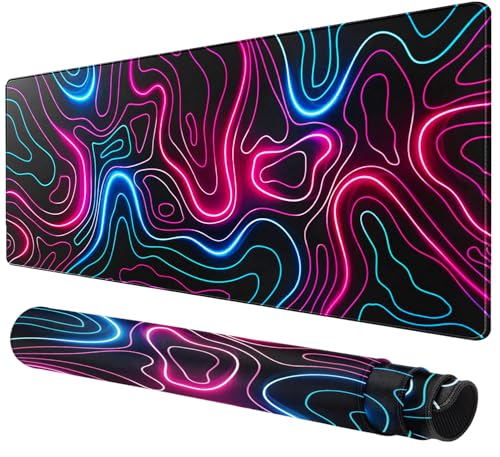 Rcege Großer Mauspad für Schreibtisch - 800x400mm Gaming-Mauspad mit genähten Kanten, Nicht rutschender Unterlage, Schreibtischmatte für Tastatur und Maus von Rcege