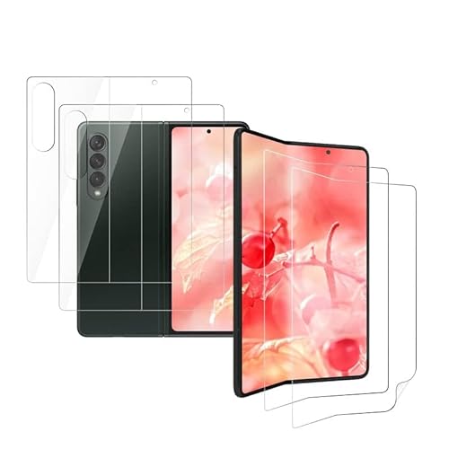 Rcokas [2+2 Sets für Schutzfolie Z Fold 3 5G Displayschutz Schutz Samsung Galaxy Z Fold 3 5G Folie, [HD][Soft TPU][Anti-Kratzen][Frei von Kratzern] von Rcokas