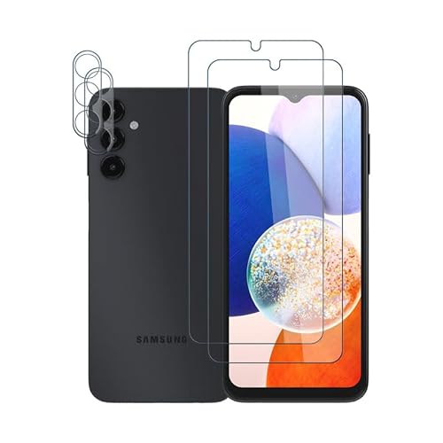 Rcokas [2+2 Stück Schutzfolie für Panzerglas Samsung A14 Folie, Kameraschutz Galaxy A14 Schutzfolie, 9H, Blasenfreie, Panzerglasfolie für Samsung Galaxy A14 5G Displayschutz von Rcokas