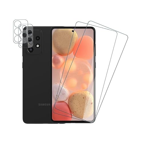Rcokas [2+2 Stück für Samsung Galaxy A72 Panzerglas Samsung A72 Schutzfolie Kameraschutz Displayschutz Folie [9H][HD Displayschutzfolie][Anti-Kratzer] von Rcokas